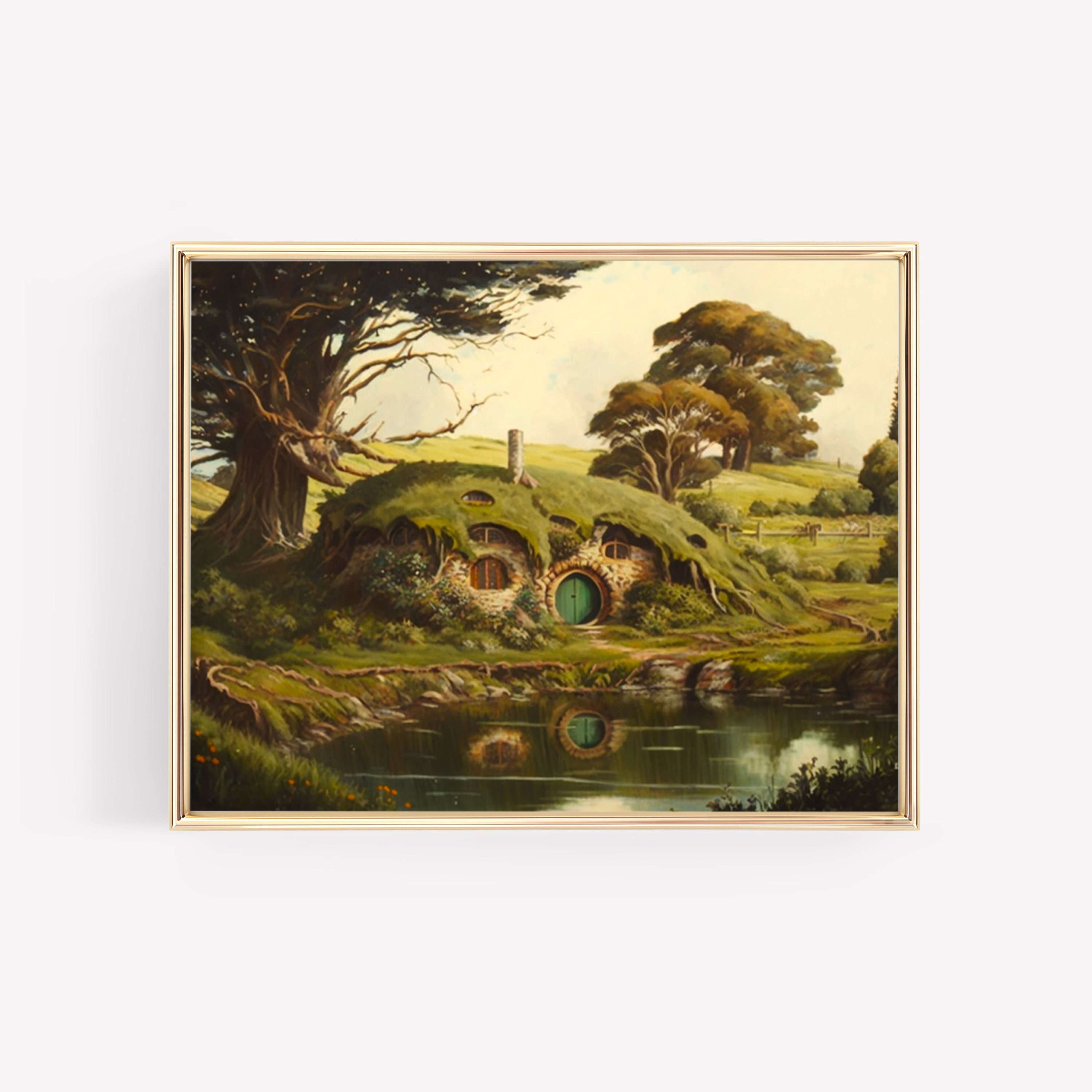The Shire Oil Painting Art Print – Lord of the Rings Home Decor ...