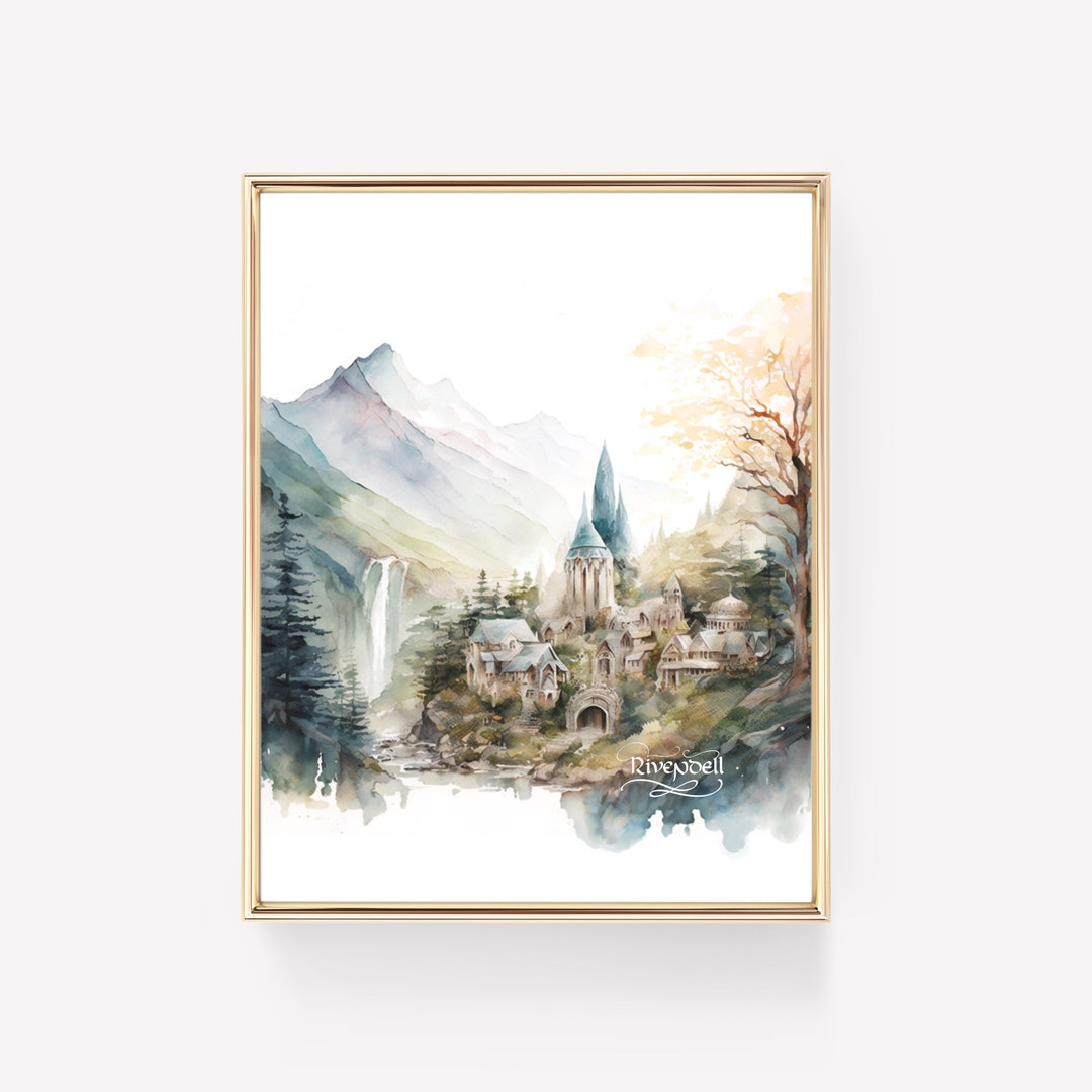 Rivendell II PRINTABLE Watercolor Artwork Digital Download Painting