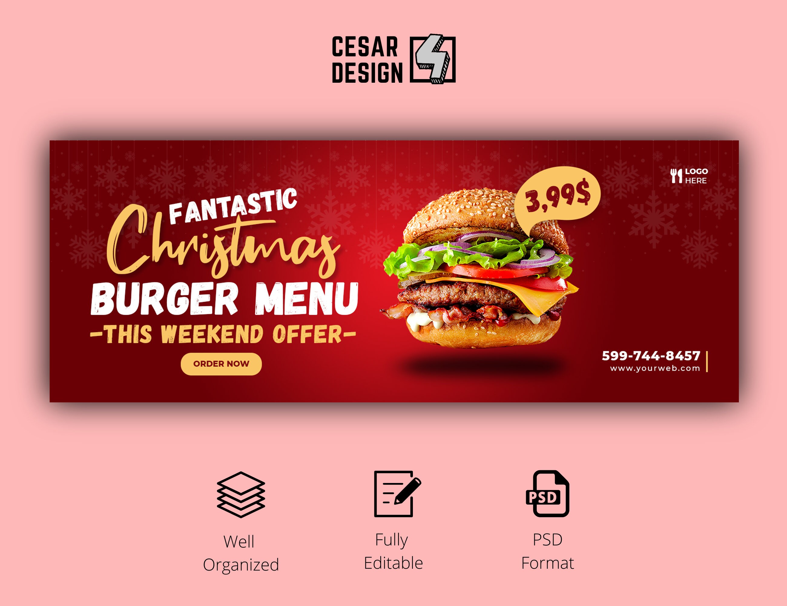 Web Banner Template Kit Restaurant Banner Pack Website Etsy
