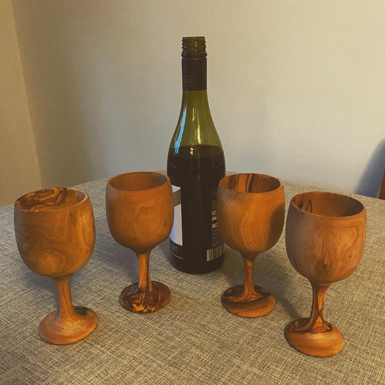 Olive Wood wine glasses and goblets. Unique wooden gift sets. Etsy
