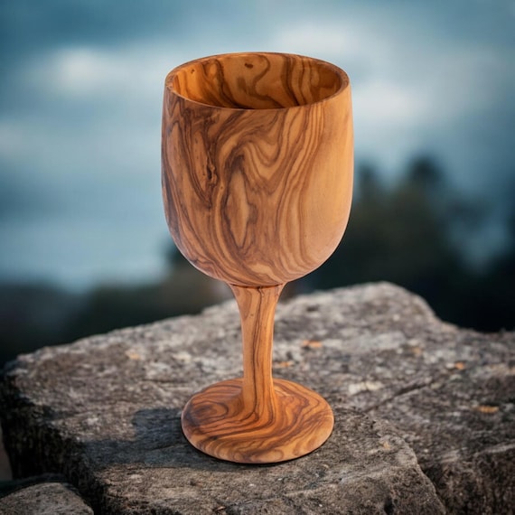 Handcrafted Olive Wood Wine Glasses | Natural Wooden Wine Goblets | Rustic  Drinkware Set - Etsy