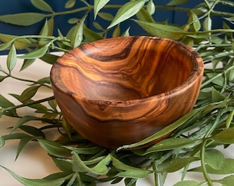 Rustic Olive Wood Dipping Bowl: 7, 9 and 12cm Round Snack Bowl