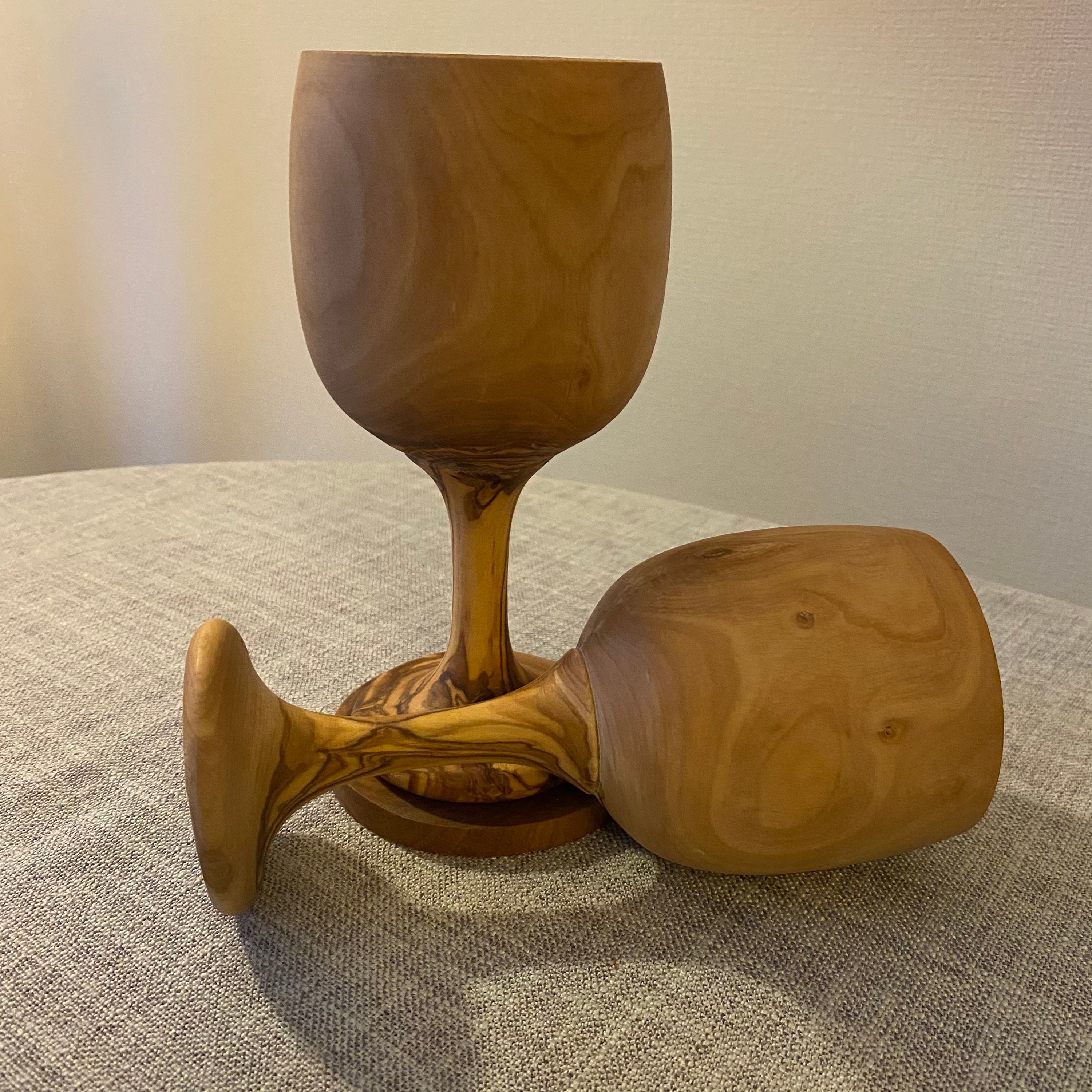 Olive Wood wine glasses and goblets. Unique wooden gift sets. Etsy