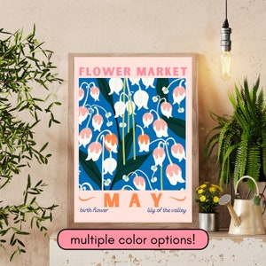 May Flower Market - Birth Flower Print - May Birth Flower Print - May Birthday Gift For Her - Mother's Day - Valentine's Day Gift For Her