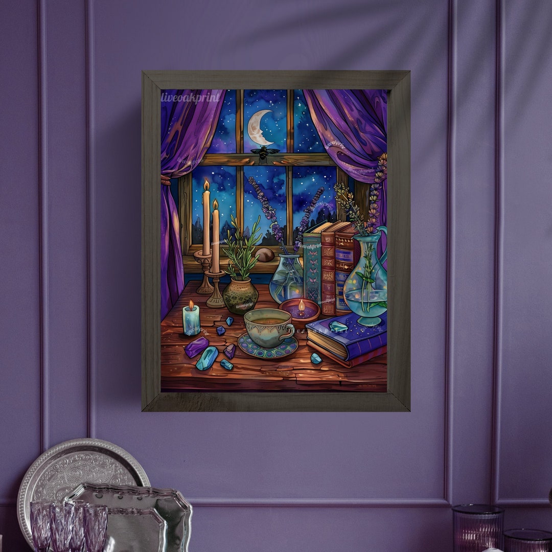 A Witch's View Witchy Decor Vintage Witch Art Magical Wall Art Dark ...