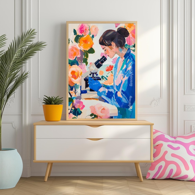 Women in Science Art Print - Microbiology Wall Art Wall Art for Lab ...