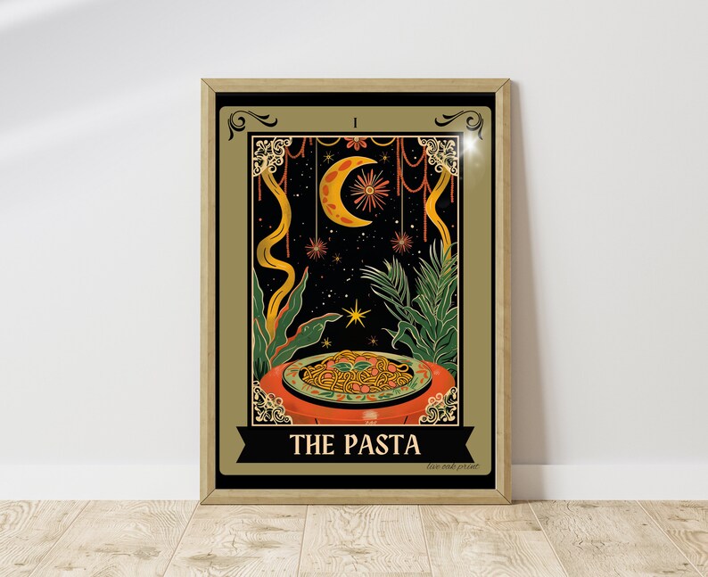 The Pasta Tarot Card - Pasta Kitchen Sign - Witchy Kitchen Art - Witchy Kitchen Sign - Pasta Bar Sign - Pasta Lover Gift - Pasta Art Print bild 6