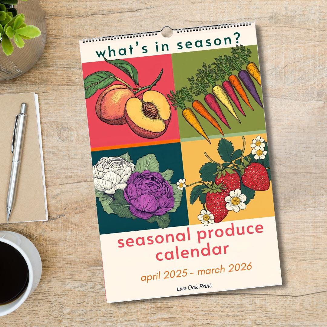 Spring Start Produce Calendar 2025 – April 2025 to March