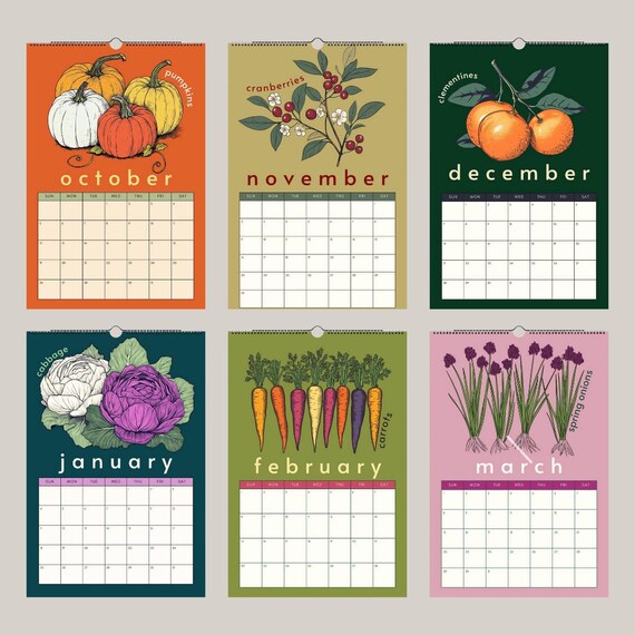 Spring Start Produce Calendar 2025 – April 2025 to March