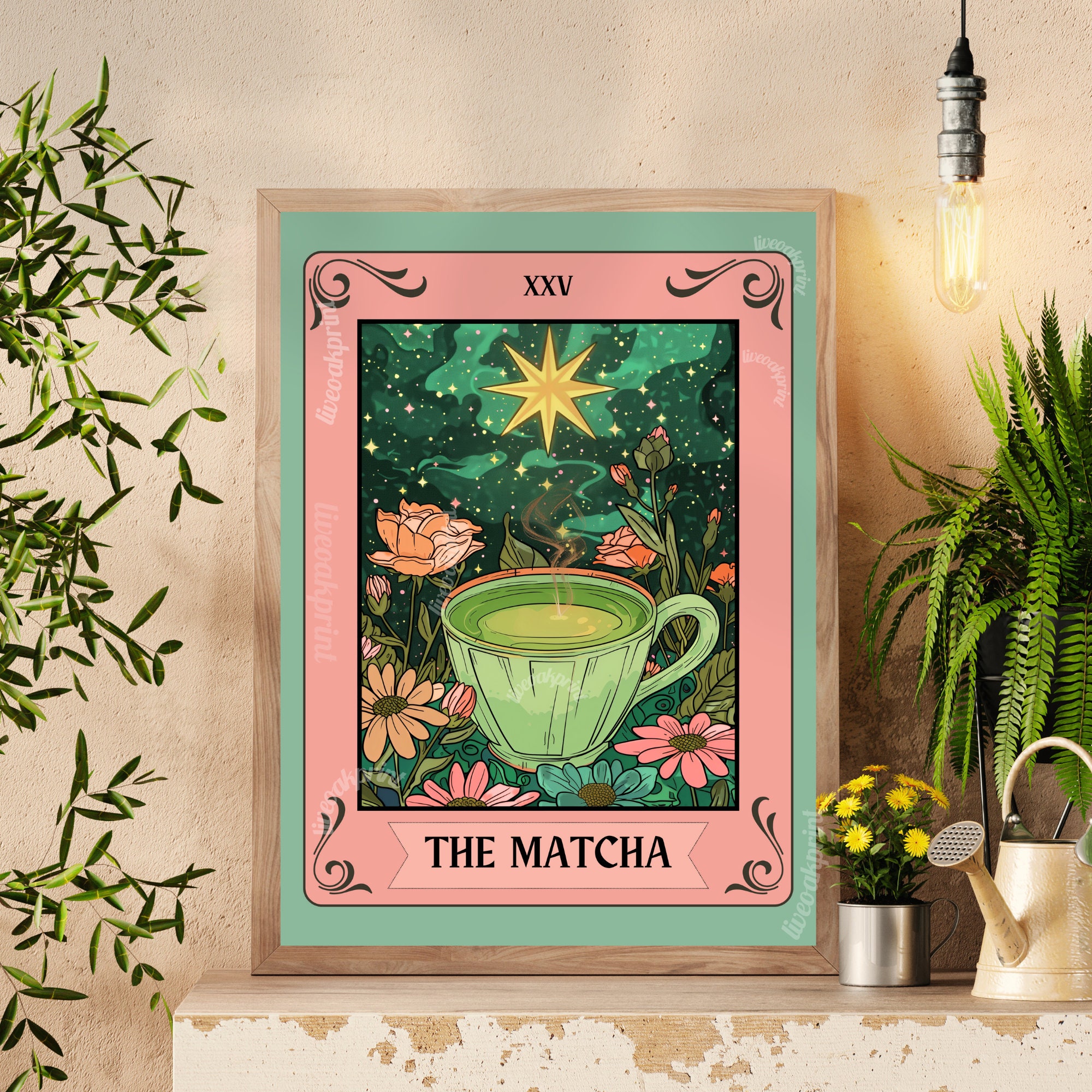 The Matcha Tarot Print - Matcha Print - Matcha Wall Art - Matcha