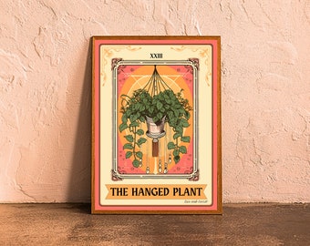 The Hanged Plant - The Hanged Man Tarot Print - Hanging plant decor - House plant wall art - Hanging plant print - Botanical art print