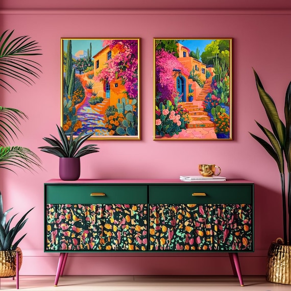 Set of 2 Mexican Wall Art - Mexico Wall Decor Set of Two - Mexico