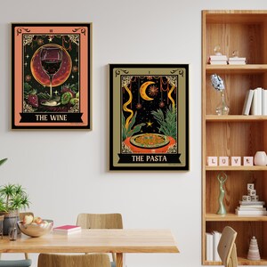 The Pasta Tarot Card - Pasta Kitchen Sign - Witchy Kitchen Art - Witchy Kitchen Sign - Pasta Bar Sign - Pasta Lover Gift - Pasta Art Print bild 2