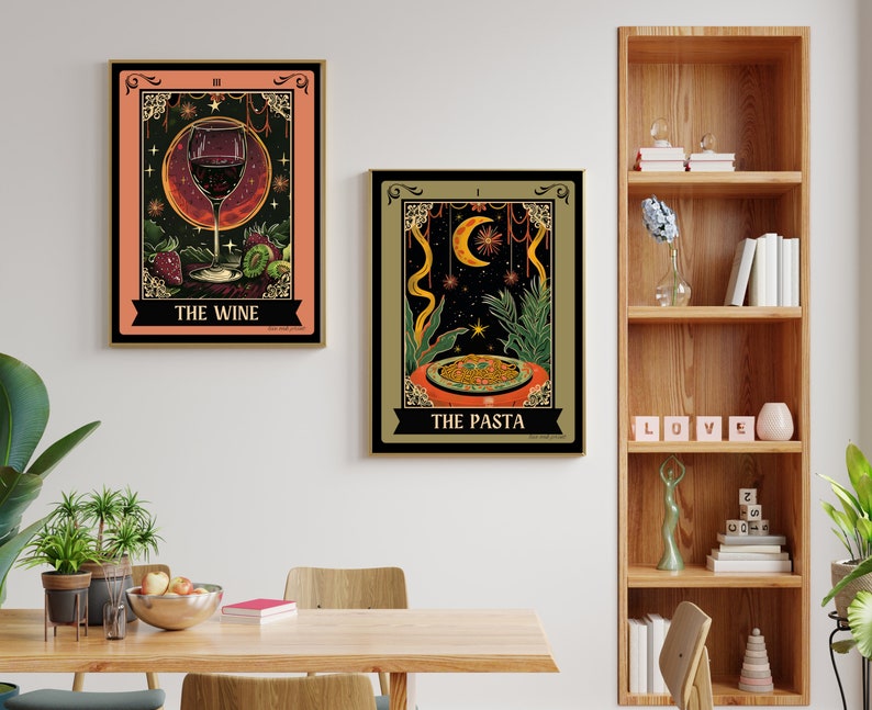 The Pasta Tarot Card - Pasta Kitchen Sign - Witchy Kitchen Art - Witchy Kitchen Sign - Pasta Bar Sign - Pasta Lover Gift - Pasta Art Print bild 2
