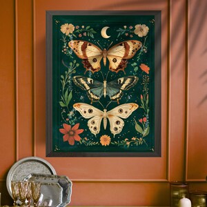 Emerald Green Vintage Scientific Butterfly Print - Lunar Moth Wall Art ...