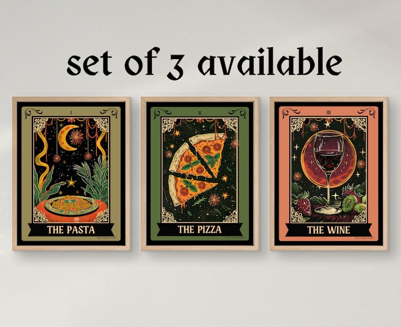 The Pasta Tarot Card - Pasta Kitchen Sign - Witchy Kitchen Art - Witchy Kitchen Sign - Pasta Bar Sign - Pasta Lover Gift - Pasta Art Print bild 5