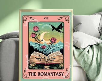 Romantasy Tarot Art Print – Book Lover Gift, Reading Nook Decor