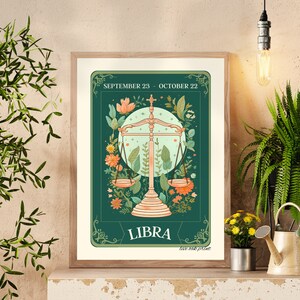 Impression de carte de tarot balance - art du tarot balance - art mural carte tarot - cadeau d'anniversaire octobre - art mural balance - zodiaque astrologie signe astrologique