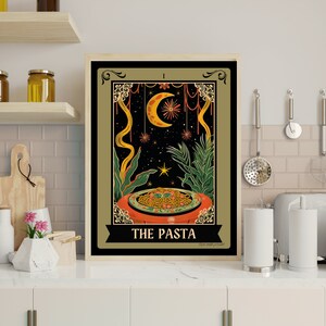 The Pasta Tarot Card - Pasta Kitchen Sign - Witchy Kitchen Art - Witchy Kitchen Sign - Pasta Bar Sign - Pasta Lover Gift - Pasta Art Print bild 4