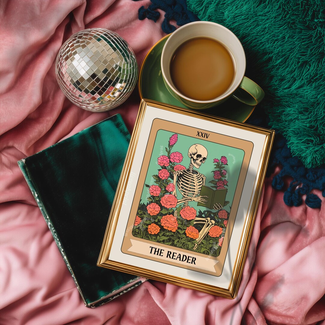 The Reader Tarot Print - Reader Tarot Card Reading Nook Decor Gift for ...