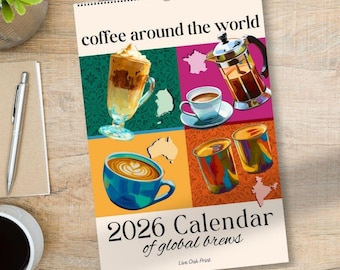 2026 Wall Calendar: Coffee Around the World – Coffee Wall Calendar