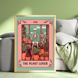 The Plant Lover Tarot Card - Plant Mom Tarot Print - Houseplant Art - Potted Plant Wall Art - Botanical Tarot Decor - Plant Lover Gift Idea