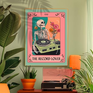 Platenmuurkunst – Vinyl muurafdruk Muziekhoekdecor Boho muurkunst Midcentury Decor voor woonkamer Muziekliefhebber cadeau Record vinyl cadeau-idee