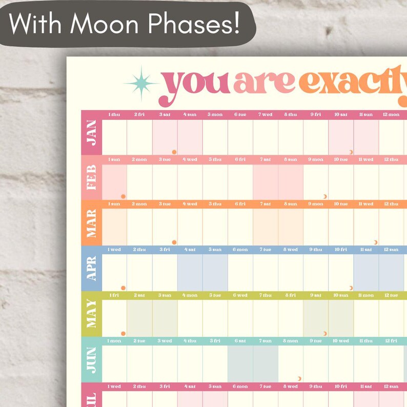 2026 Wall Planner: You Are Exactly Where You Need To Be - Colorful Yearly Wall Planner image 2