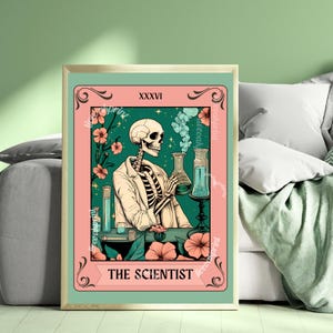 The Scientist Tarot Print - Science Valentine's Day Gift - Woman in Science - Science Gift - Scientific Art Laboratory Chemistry STEM Gift