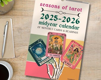 2025–2026 Seasonal Tarot Calendar | Witchy Midyear Calendar | Astrology Decor | Tarot Card Wall Art | Gift for Spiritual Friends
