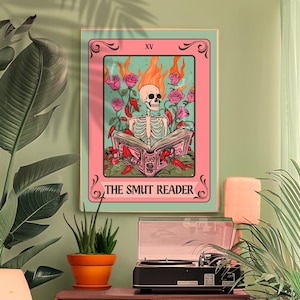 Impressão de tarô do leitor de obscenidades – Romantasy Wall Art Booktok Decor Carta de tarô do leitor, presente picante para amantes de livros Ideia de presente de obscenidades