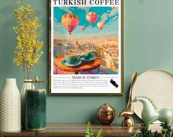 Turkey - Turkish Coffee | Coffee Around The World Series | Turkish Coffee Print - Turkey Travel Print - Coffee Bar Decor