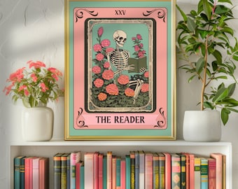 The Reader Tarot Print - Reader Tarot Card - Reading Nook Decor - Gift For Book Lover - Witchy Reading Nook Art - Book Merch Booktok