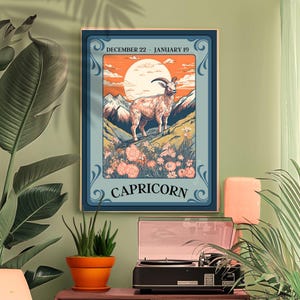 Capricorn Tarot Print – Capricorn Gift, Zodiac Wall Art Astrology Decor Ambitious Earth Sign Poster January Birthday Capricorn Art Print image 8