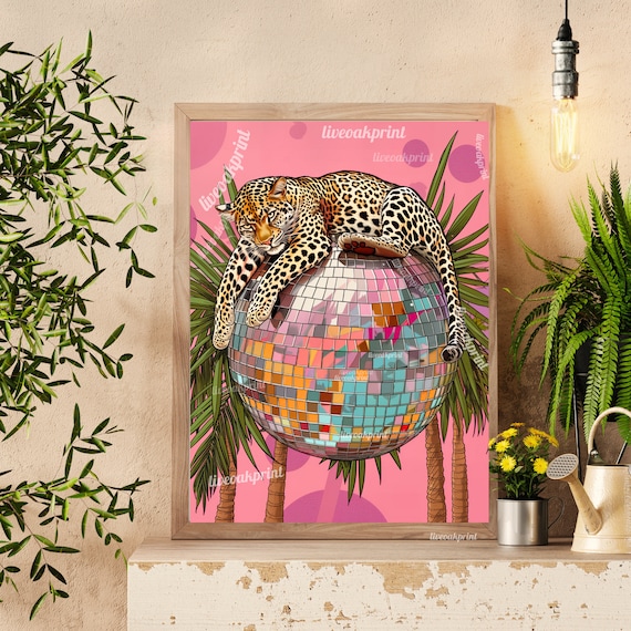 DISCO LEOPARD - Maximalist Wall Art - Leopard Print - Leopard Wall