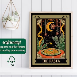 The Pasta Tarot Card - Pasta Kitchen Sign - Witchy Kitchen Art - Witchy Kitchen Sign - Pasta Bar Sign - Pasta Lover Gift - Pasta Art Print bild 3