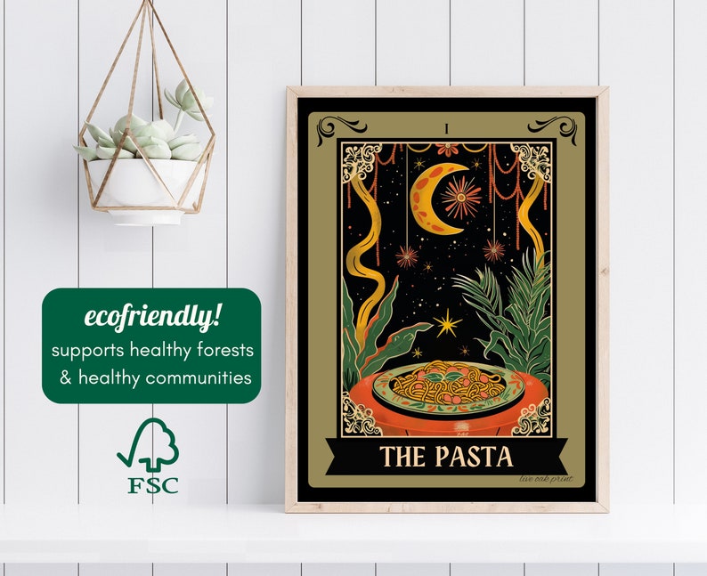 The Pasta Tarot Card - Pasta Kitchen Sign - Witchy Kitchen Art - Witchy Kitchen Sign - Pasta Bar Sign - Pasta Lover Gift - Pasta Art Print bild 3