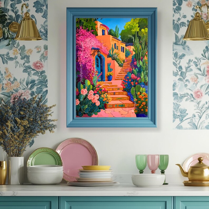 Vintage Mexican Art Print - Mexico Travel Decor Maximalist Wall Art ...