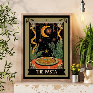The Pasta Tarot Card - Pasta Kitchen Sign - Witchy Kitchen Art - Witchy Kitchen Sign - Pasta Bar Sign - Pasta Lover Gift - Pasta Art Print