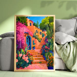 Vintage Mexican Art Print -  Mexico Travel Decor Maximalist Wall Art Mexican Decor For Living Room Latin America Painting Cactus Wall Decor