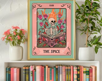 Spicy Book Tarot Art Print – Booktok Reading Nook Decor