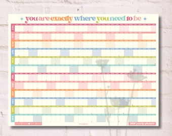 2026 Wall Planner: You Are Exactly Where You Need To Be - Colorful Yearly Wall Planner