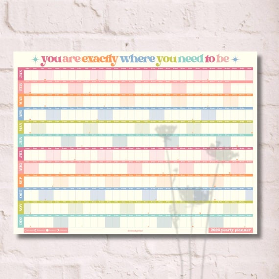 2026 Wall Planner: You Are Exactly Where You Need To Be - Colorful Yearly Wall Planner