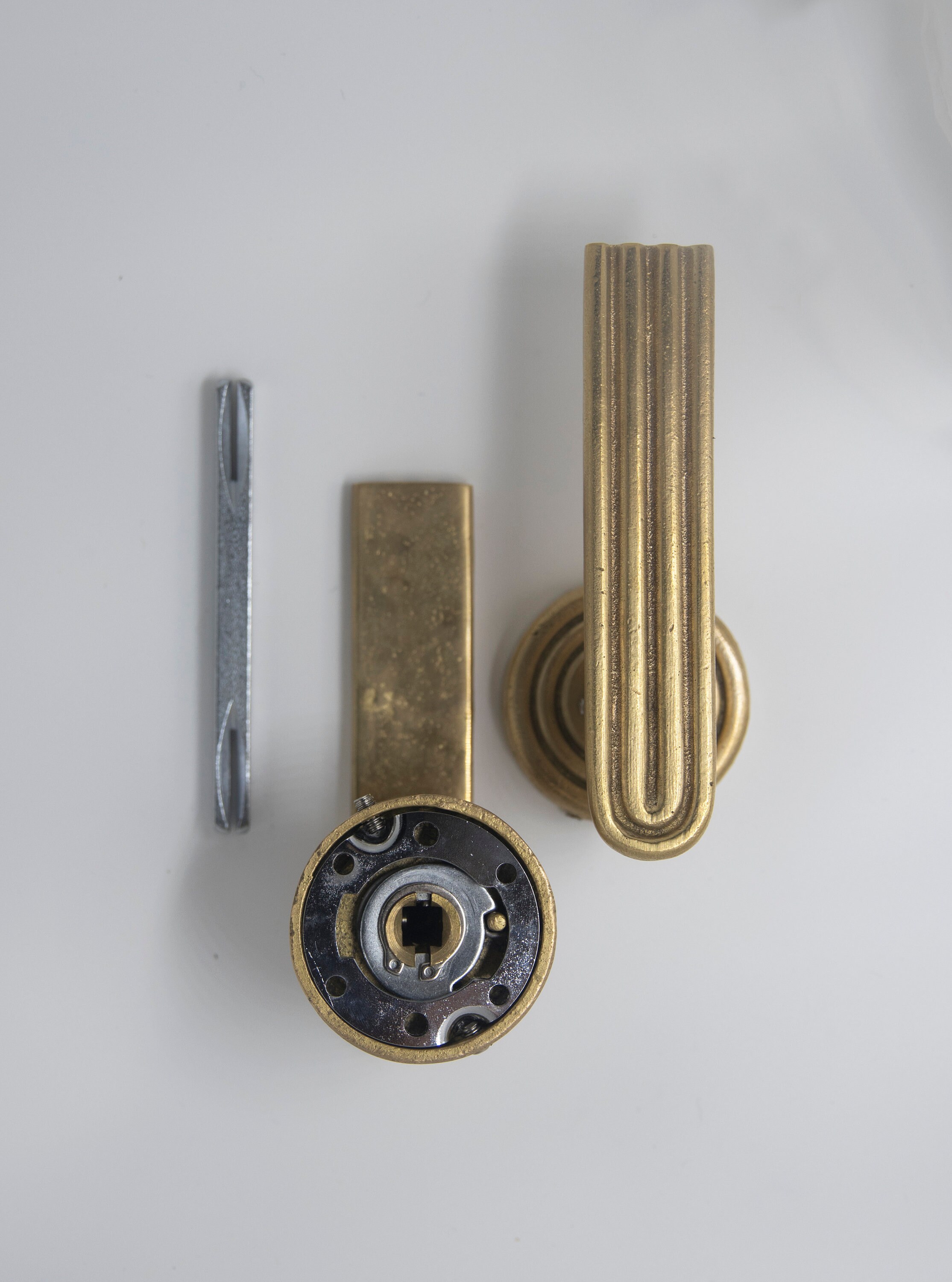 BRASS DOOR HANDLE Antique Door Hardware Unique Passage Etsy