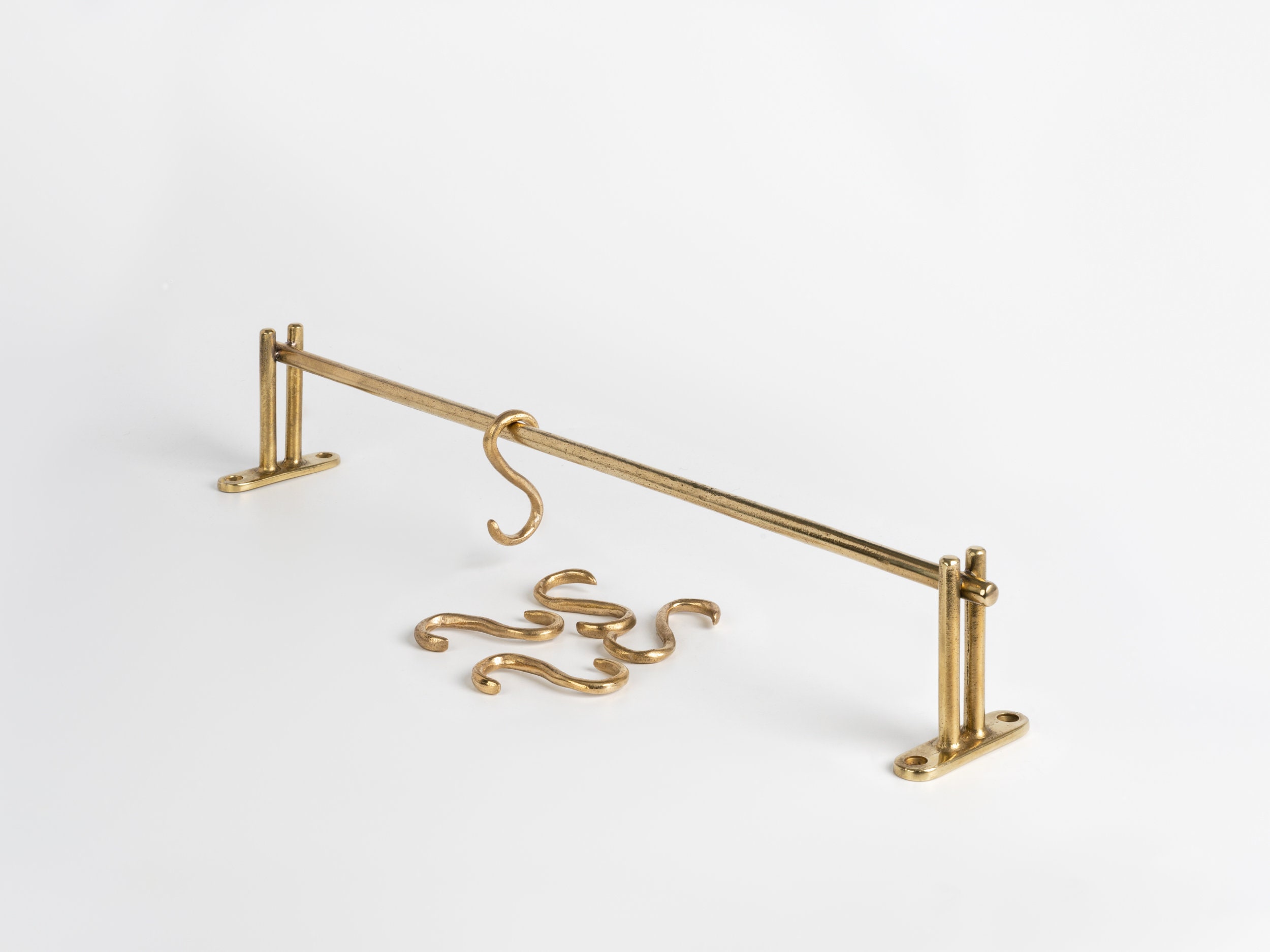 KITCHEN HANGING RAIL Brass Pan Rail Kitchen Storage 5 Pan Etsy