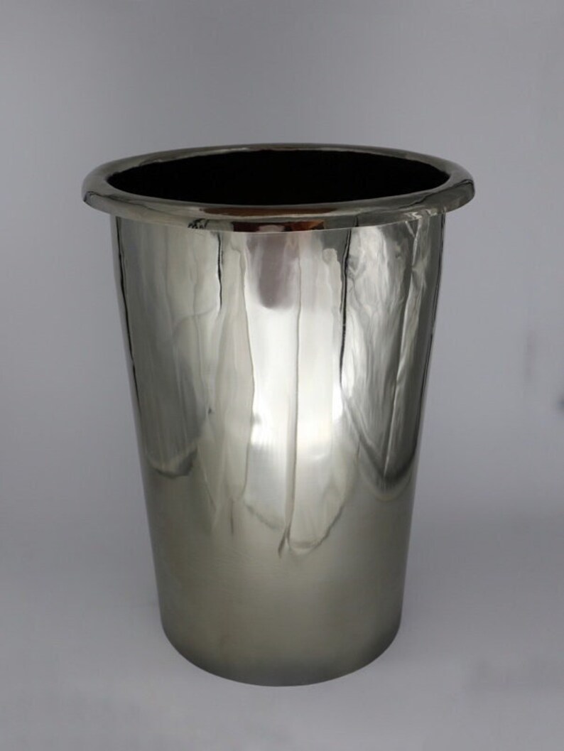 NICKEL TRASH CAN Waste Paper Bin Decorative Polished and - Etsy