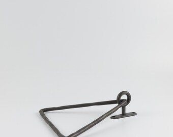 Brass Kitchen Triangle Decorative Towel Hanger | Unique Hand Crafted Towel Holder Solid Brass Towel Hanger Hardware | Carbon Black Finish