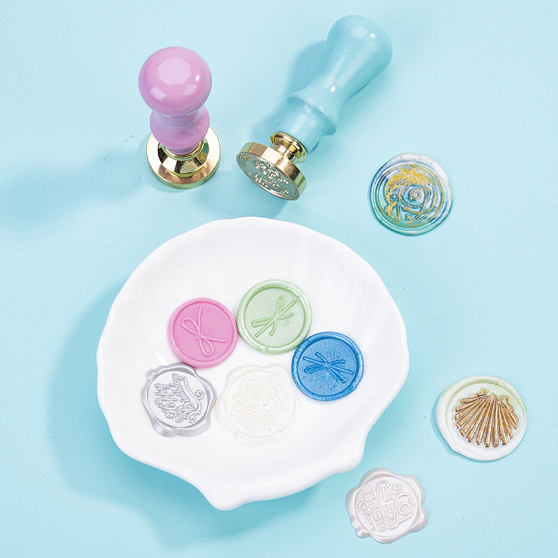 Macaron Wax Seal Set Custom Wax Stamp Kit Personalized Wax Etsy
