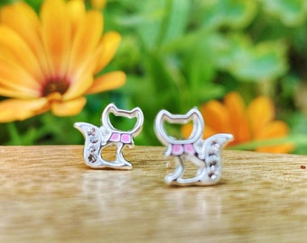 Kitten Studs, Cat Studs, Children’s Earrings, Girls Earrings, Birthday Gift for Girls, Sterling Silver Stud, Hypoallergenic, Kid Studs