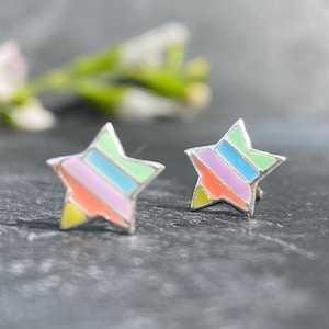 Star Earring Studs, Children’s Earrings, Girls Earrings, Teenage Girl Earrings, Hypoallergenic, Birthday Gift for Girl, Sterling Silver